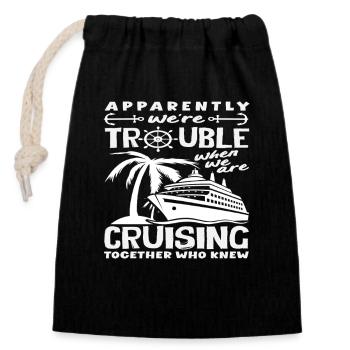Groupe drôle de Difficulté à Croisiser Ensemble - Sac cadeau en coton avec cordon (14 x 20 cm) - noir - Devant