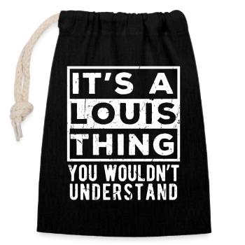 C’est une chose de Louis que tu ne comprendrais pas - Sac cadeau en coton avec cordon (14 x 20 cm) - noir - Devant