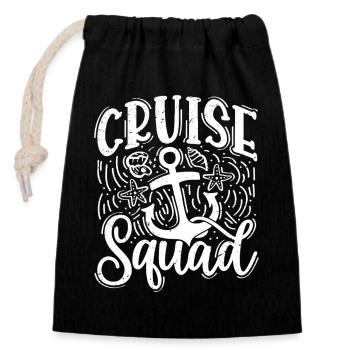 Cruise Squad - Verschließbarer Geschenkbeutel aus Baumwolle (14x20cm) - Schwarz - Vorne