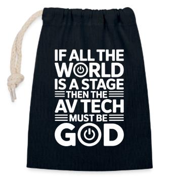 Le dieu de la technologie AV sur scène - Sac cadeau en coton avec cordon (14 x 20 cm) - bleu marine - Devant