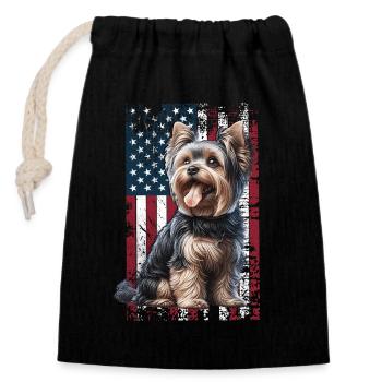 Yorkshire Terrier US Yorkshire Terrier - Verschließbarer Geschenkbeutel aus Baumwolle (14x20cm) - Schwarz - Vorne