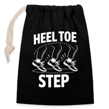 Heel Toe Step Tap Dance Dancer - Closable cotton gift bag (14x20cm) - black - Front