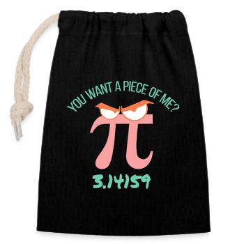 T-shirt humoristique Pi Piece - Sac cadeau en coton avec cordon (14 x 20 cm) - noir - Devant