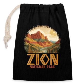 Zion National Park - Closable cotton gift bag (14x20cm) - black - Front