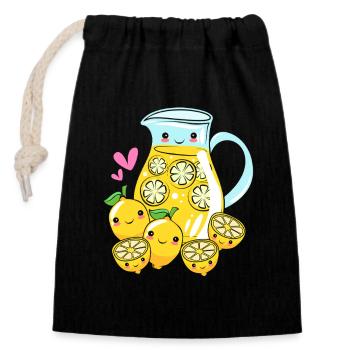 Stand de limonade Limousine limousine - Sac cadeau en coton avec cordon (14 x 20 cm) - noir - Devant