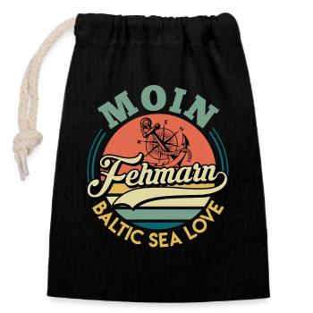 Island of Fehmarn MOIN FEHMARN BALTIC SEA LOVE Funny - Closable cotton gift bag (14x20cm) - black - Front