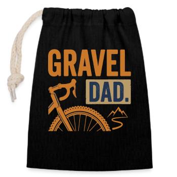Papa Vélo de gravier Papa VTT - Sac cadeau en coton avec cordon (14 x 20 cm) - noir - Devant