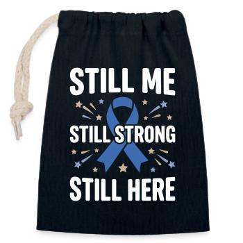 Alopecia Awareness Alopecia Areata Hair Loss - Closable cotton gift bag (14x20cm) - navy - Front