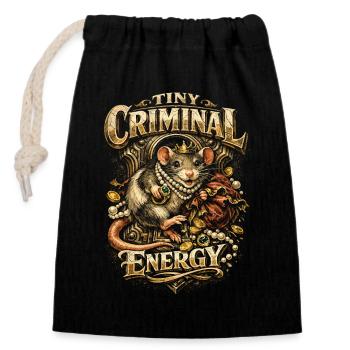 Color Rat Fancy Rat House Rat Tiny Criminal Energy - Closable cotton gift bag (14x20cm) - black - Front
