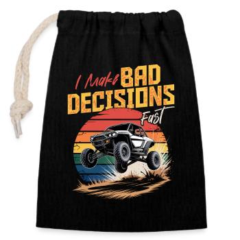 UTV Off Road 4 Wheeler Side by side - Verschließbarer Geschenkbeutel aus Baumwolle (14x20cm) - Schwarz - Vorne
