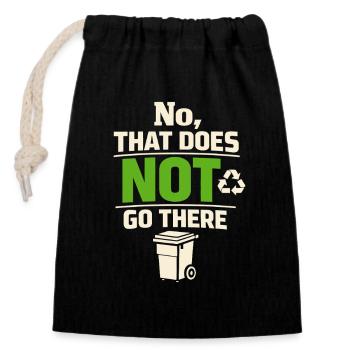 No, that doesn't belong there | Waste separation - Closable cotton gift bag (14x20cm) - black - Front