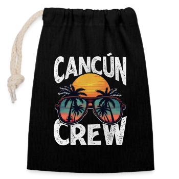 Cancun Crew - Verschließbarer Geschenkbeutel aus Baumwolle (14x20cm) - Schwarz - Vorne
