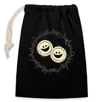 Boutons effrayants - Sac cadeau en coton avec cordon (14 x 20 cm) - noir - Devant