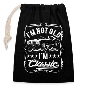 I'm Not Old I'm Classic Funny Car - Verschließbarer Geschenkbeutel aus Baumwolle (14x20cm) - Schwarz - Vorne