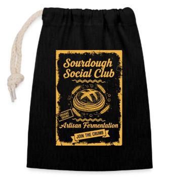 sourdough Social Club Artisan Fermentation Baking - Closable cotton gift bag (14x20cm) - black - Front
