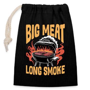 BBQ Grilling Meat Smoking Barbecue - Closable cotton gift bag (14x20cm) - black - Front