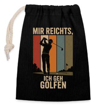 Mir reichts Ich geh golfen Retro Golfer Shirt - Verschließbarer Geschenkbeutel aus Baumwolle (14x20cm) - Schwarz - Vorne