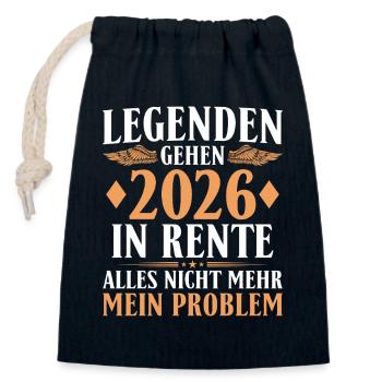 Legenden gehen 2026 in Rente - Ruhestand Geschenk - Verschließbarer Geschenkbeutel aus Baumwolle (14x20cm) - Navy - Vorne