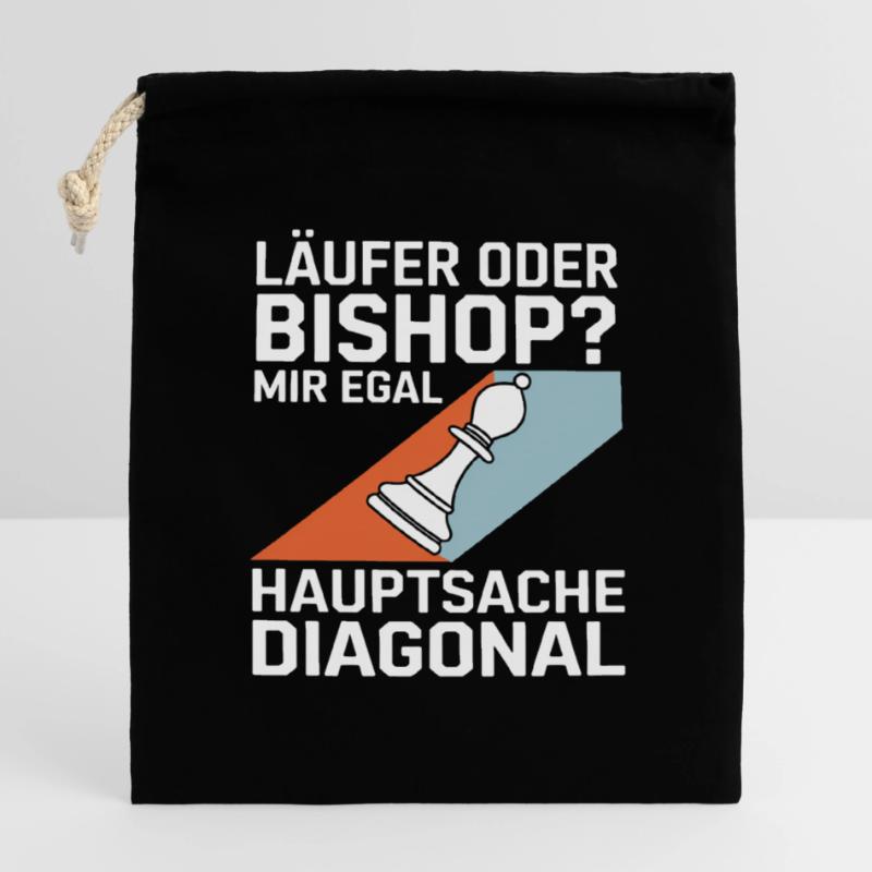 Läufer oder Bishop? Diagonal-Humor Verschließbarer Geschenkbeutel aus Baumwolle (14x20cm)