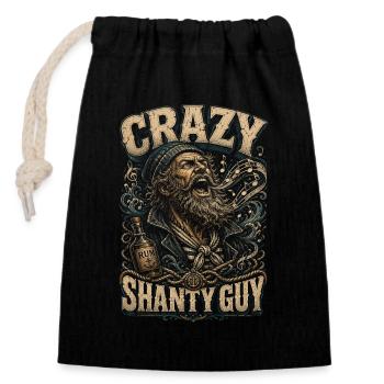 Shanty Chor Seemannslieder Crazy Shanty Guy - Verschließbarer Geschenkbeutel aus Baumwolle (14x20cm) - Schwarz - Vorne