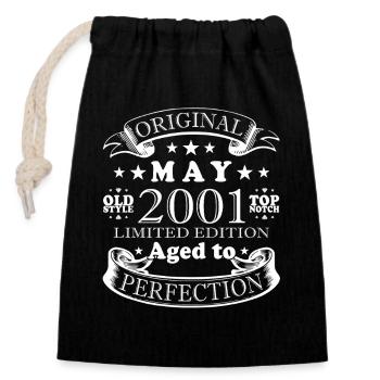 Insigne limité de mai 2001 - Sac cadeau en coton avec cordon (14 x 20 cm) - noir - Devant