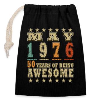 Mai 1976 : 50 ans d’Awesome - Sac cadeau en coton avec cordon (14 x 20 cm) - noir - Devant