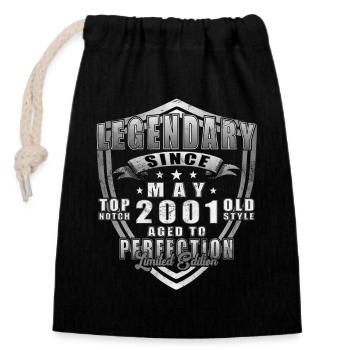Vintage May 2001 Birthday - Closable cotton gift bag (14x20cm) - black - Front