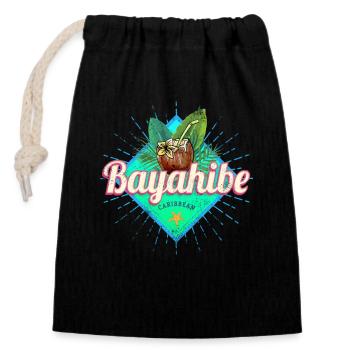 Bayahibe in Caribbean, Dominican Republic - Closable cotton gift bag (14x20cm) - black - Front