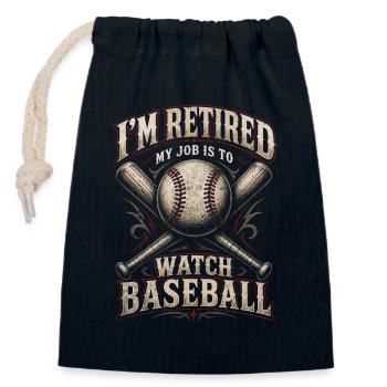 Pensioners: Watching baseball - Closable cotton gift bag (14x20cm) - navy - Front