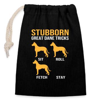 Great Dane - Closable cotton gift bag (14x20cm) - black - Front