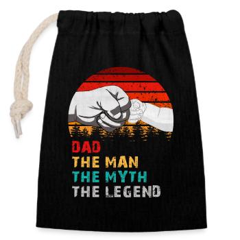 Dad The Man The Myth The Legend Funny Gift - Closable cotton gift bag (14x20cm) - black - Front