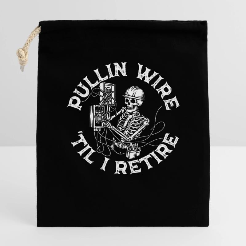 Skeleton Technique Wirework Electrician Pullin Wire Closable cotton gift bag (14x20cm)