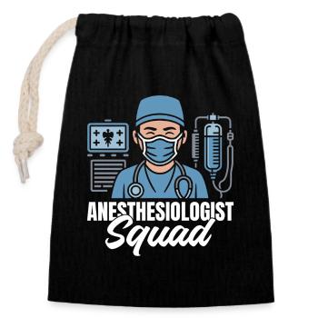 Anesthesiologist Squad Anesthesia - Closable cotton gift bag (14x20cm) - black - Front
