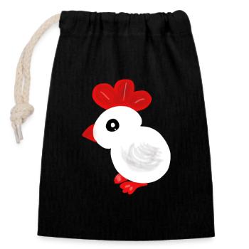Poulet poussin poulet poulet Enfants de Pâques bébé - Sac cadeau en coton avec cordon (14 x 20 cm) - noir - Devant