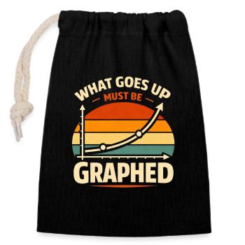 What rises is plotted | Data Nerd - Closable cotton gift bag (14x20cm) - black - Front