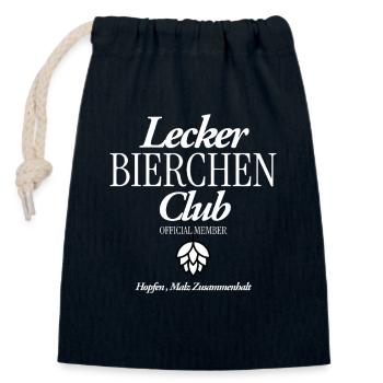 Lecker Bierchen CLub - Verschließbarer Geschenkbeutel aus Baumwolle (14x20cm) - Navy - Vorne