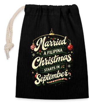 Philippines Philippine Filipino Family - Closable cotton gift bag (14x20cm) - black - Front