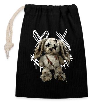 Gruseliger Voodoo Hase Dark Art Gothic - Verschließbarer Geschenkbeutel aus Baumwolle (14x20cm) - Schwarz - Vorne
