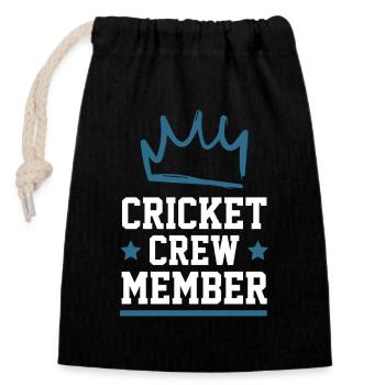Cricket Crew - Verschließbarer Geschenkbeutel aus Baumwolle (14x20cm) - Schwarz - Vorne