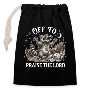 To praise the Lord Christian Waschbär - Closable cotton gift bag (14x20cm) - black - Front