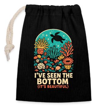 I Saw the Reason | Reef Diving - Closable cotton gift bag (14x20cm) - black - Front