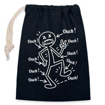 Humor Santé – J'ai pain tout ouch - Verschließbarer Geschenkbeutel aus Baumwolle (14x20cm) - Navy - Vorne