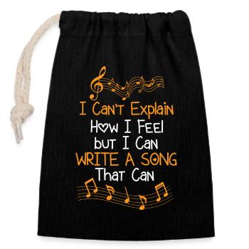 Singer Music Teacher Music Singer Choir - Closable cotton gift bag (14x20cm) - black - Front