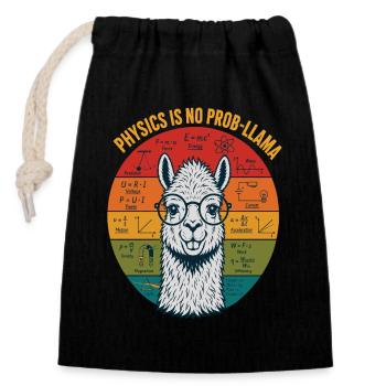 La physique n’est pas un t-shirt de professeur de physique à Problématique - Sac cadeau en coton avec cordon (14 x 20 cm) - noir - Devant
