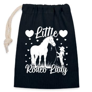 Cheval de rodéo Petite Cowboy de rodéo - Sac cadeau en coton avec cordon (14 x 20 cm) - bleu marine - Devant