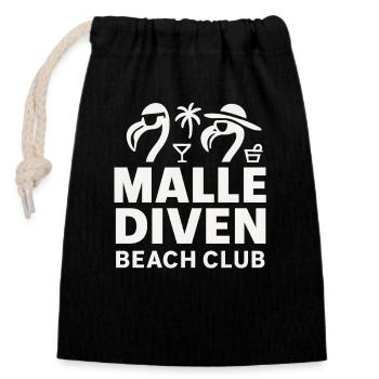 Malle Diven Beach Club Flamingo Mallorca Party - Sac cadeau en coton avec cordon (14 x 20 cm) - noir - Devant