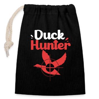 Chasse au canard Chasseur Chasse au canard - Sac cadeau en coton avec cordon (14 x 20 cm) - noir - Devant