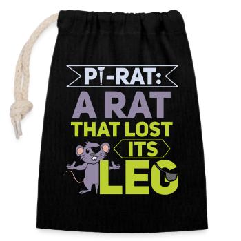 Rat, house rat, rat owner, rat lover - Closable cotton gift bag (14x20cm) - black - Front