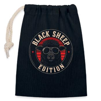 Black Sheep Edition Retro Logo Tee - Verschließbarer Geschenkbeutel aus Baumwolle (14x20cm) - Navy - Vorne