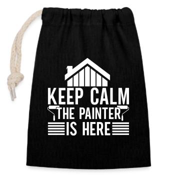 Peintre en bâtiment, créations hilarantes, cadeaux uniques - Sac cadeau en coton avec cordon (14 x 20 cm) - noir - Devant